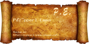 Pöpperl Emma névjegykártya